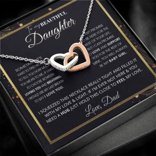 To My Daughter Necklaces Pendants - Father and Daughter, Luxury Necklace Silver On Birthday