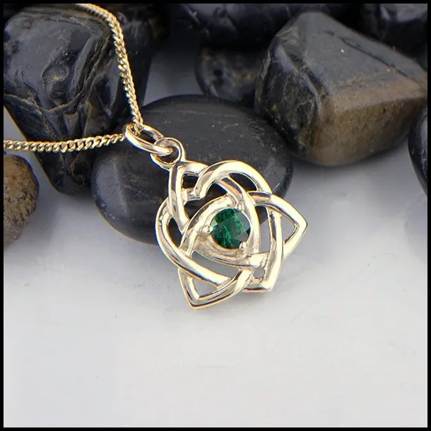 Trinity Knot Heart Pendant and Earring Set