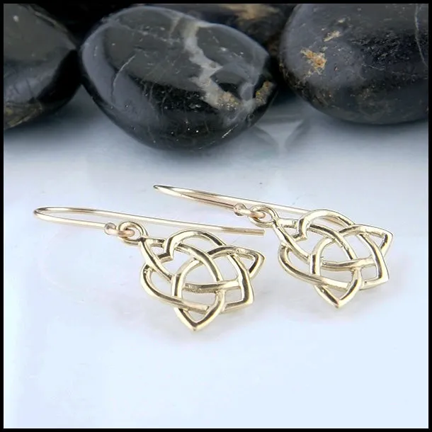 Trinity Knot Heart Pendant and Earring Set