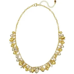 Two-Tone Cluster Petal Short Necklace