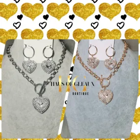 Unleash Your Heart Pendant Necklace & Earring Set