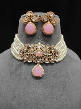 Victorian Style Kundan Polki Choker Set