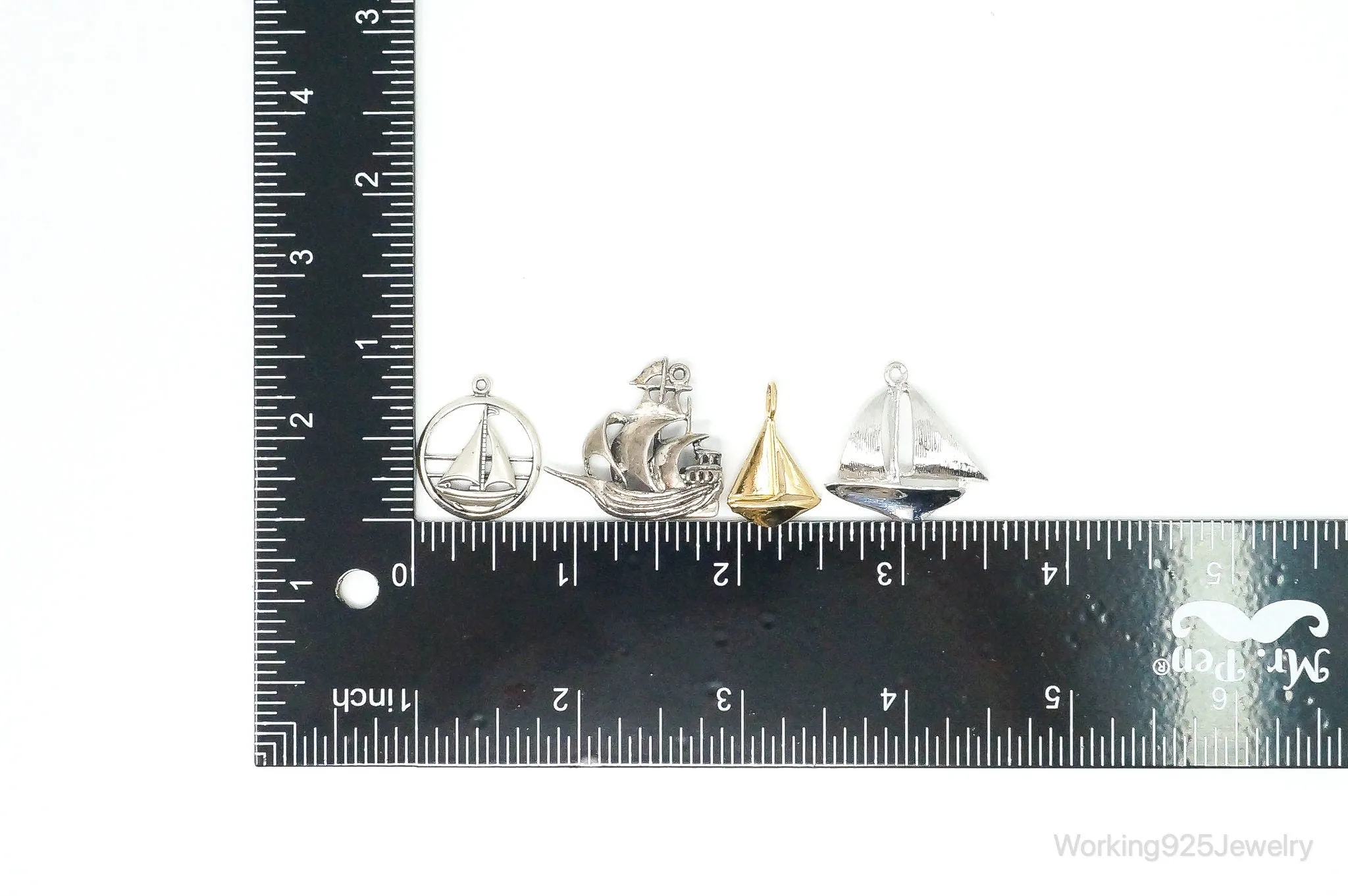 Vintage Antique Ships Sterling Silver Charms Lot