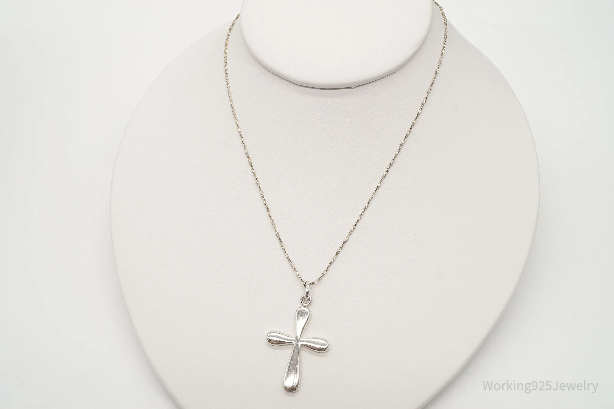 Vintage Designer Boma Cross Sterling Silver Necklace