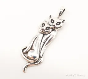 Vintage Designer KABANA Kittens Cats Sterling Silver Pendant