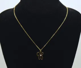 Vintage Diamond "W" Monogram Pendant on 14k Gold Filled Chain Necklace - 16"