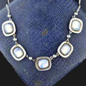 Vintage Sterling Silver Moonstone Necklace