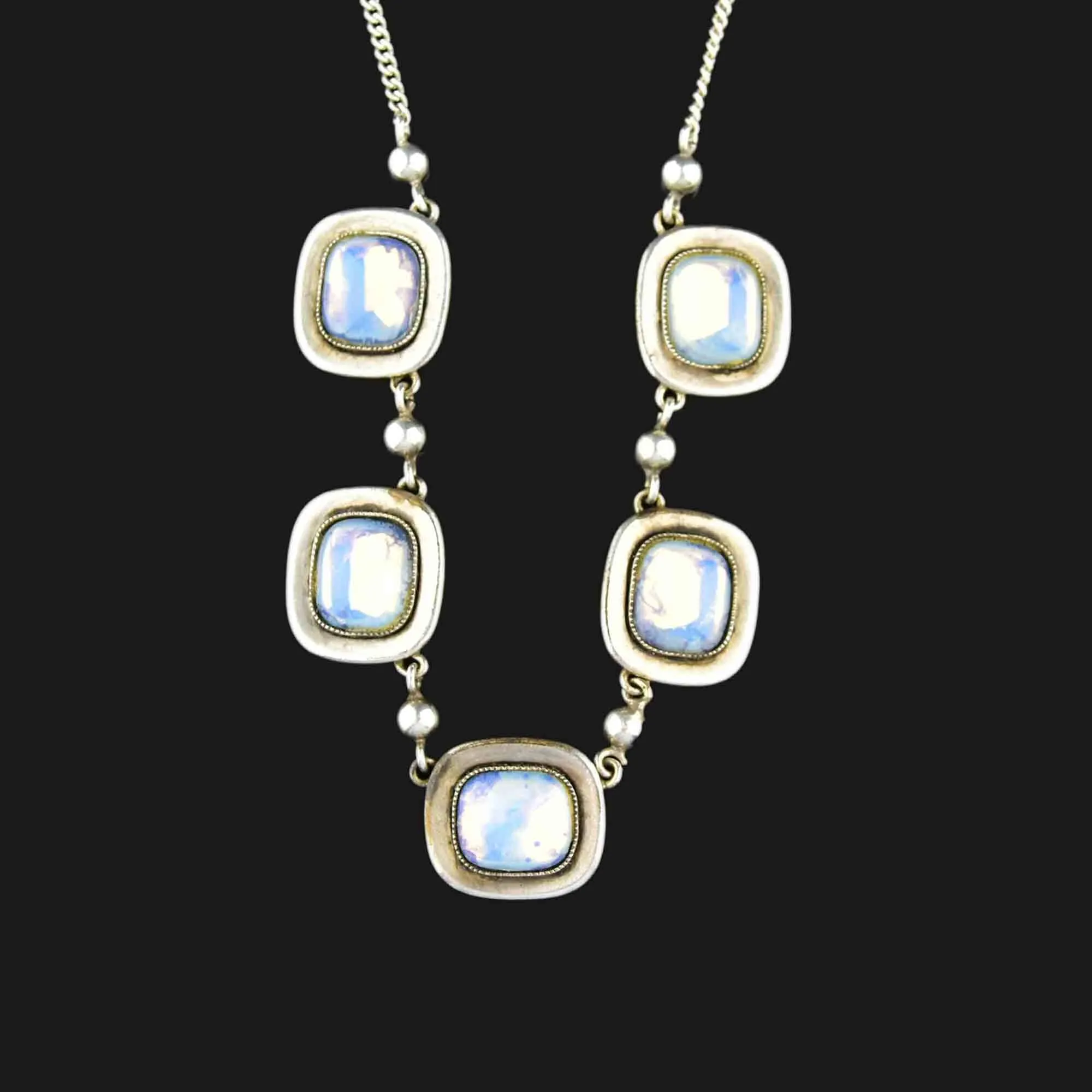 Vintage Sterling Silver Moonstone Necklace