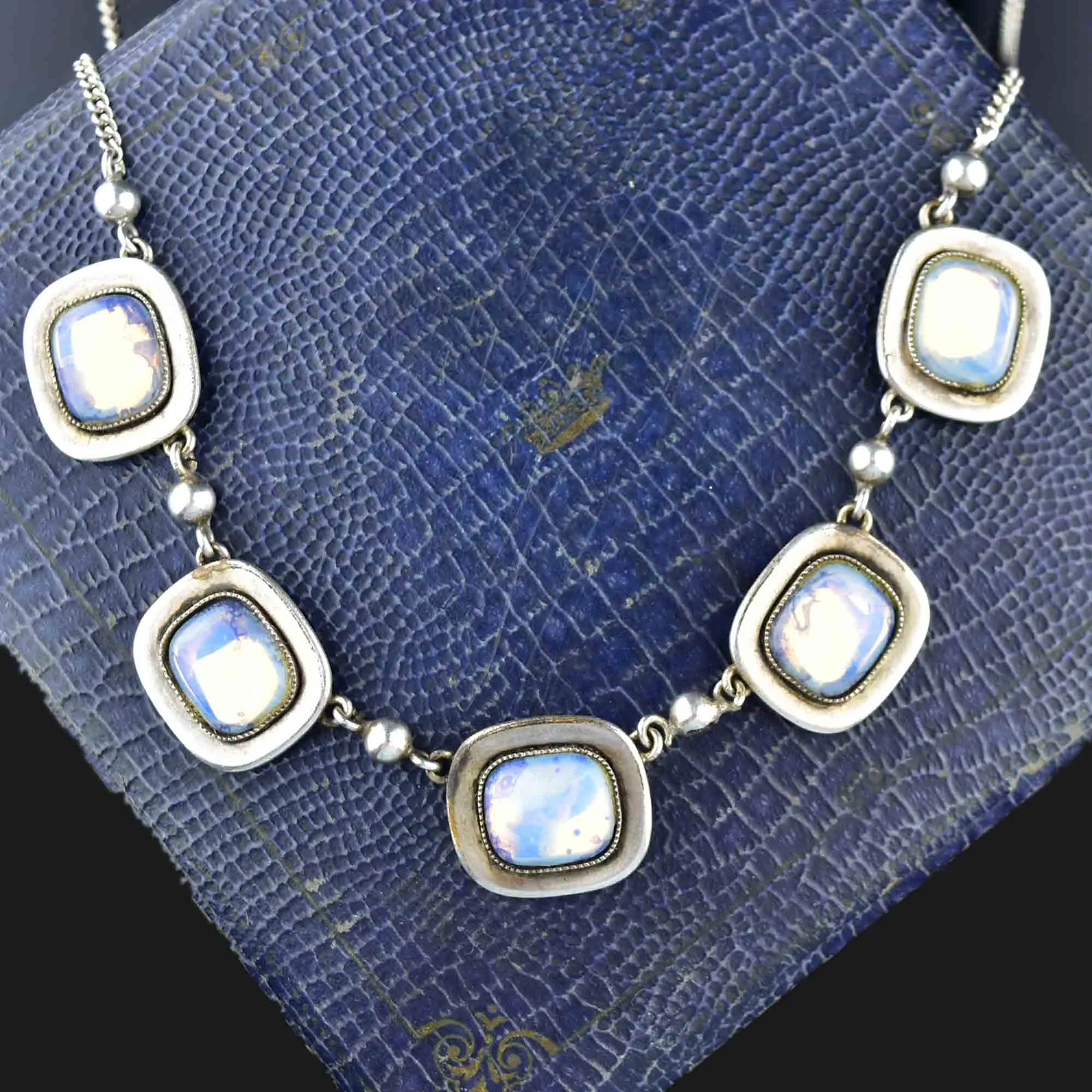 Vintage Sterling Silver Moonstone Necklace