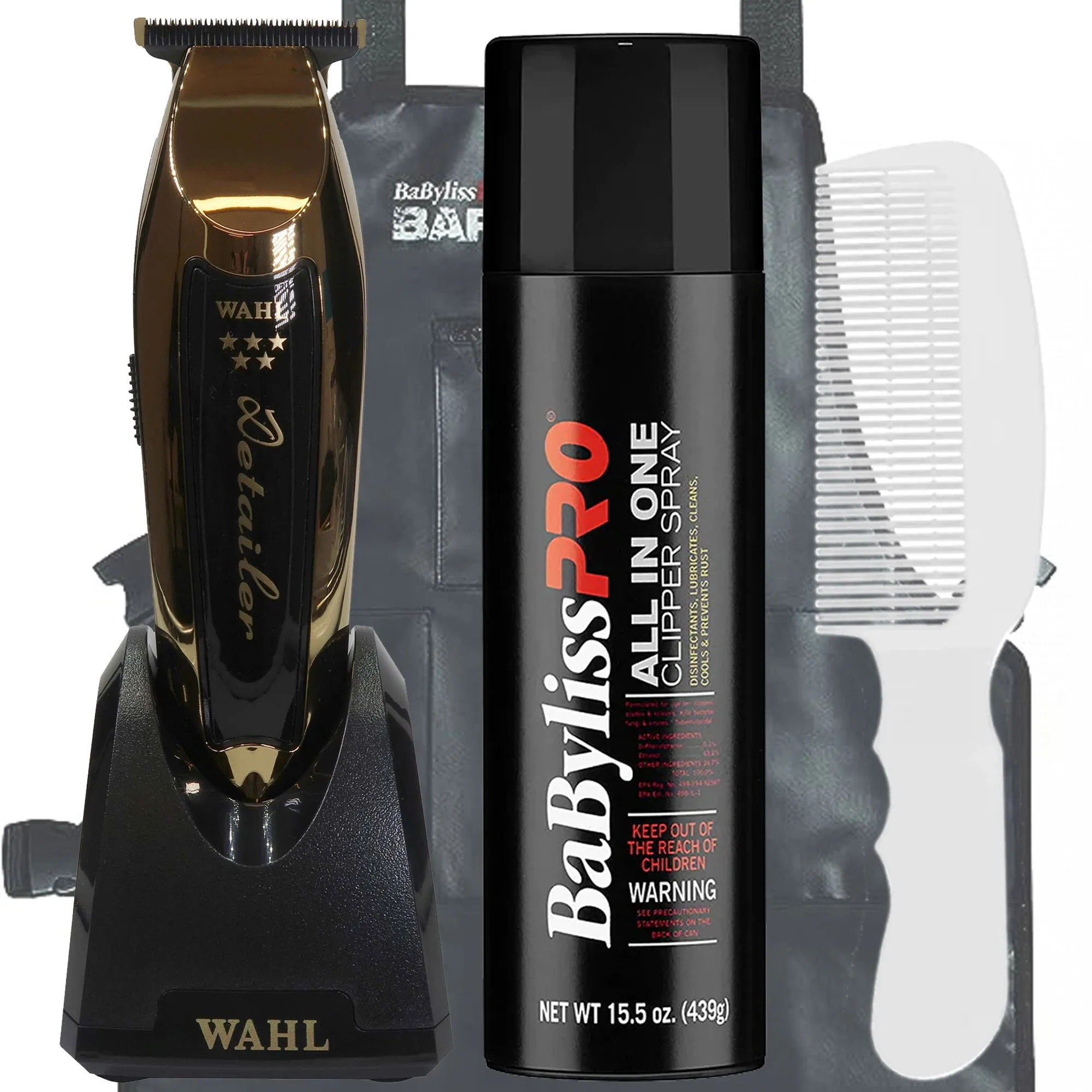 Wahl 5 Star Gold Detailer Cordless  Li Trimmer #8171-700 Barber Accessory Bundle