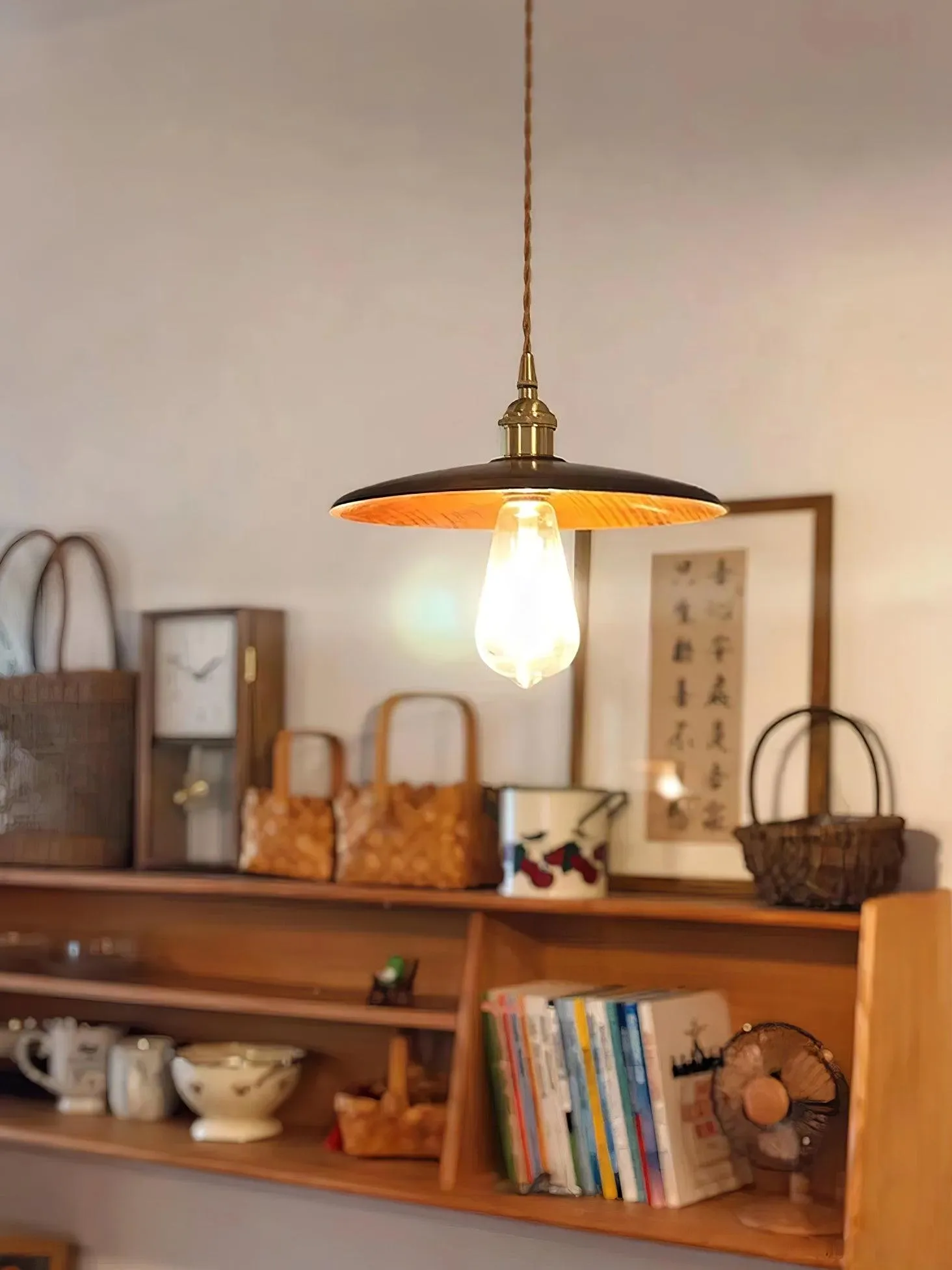 Walnut Conical Pendant Light