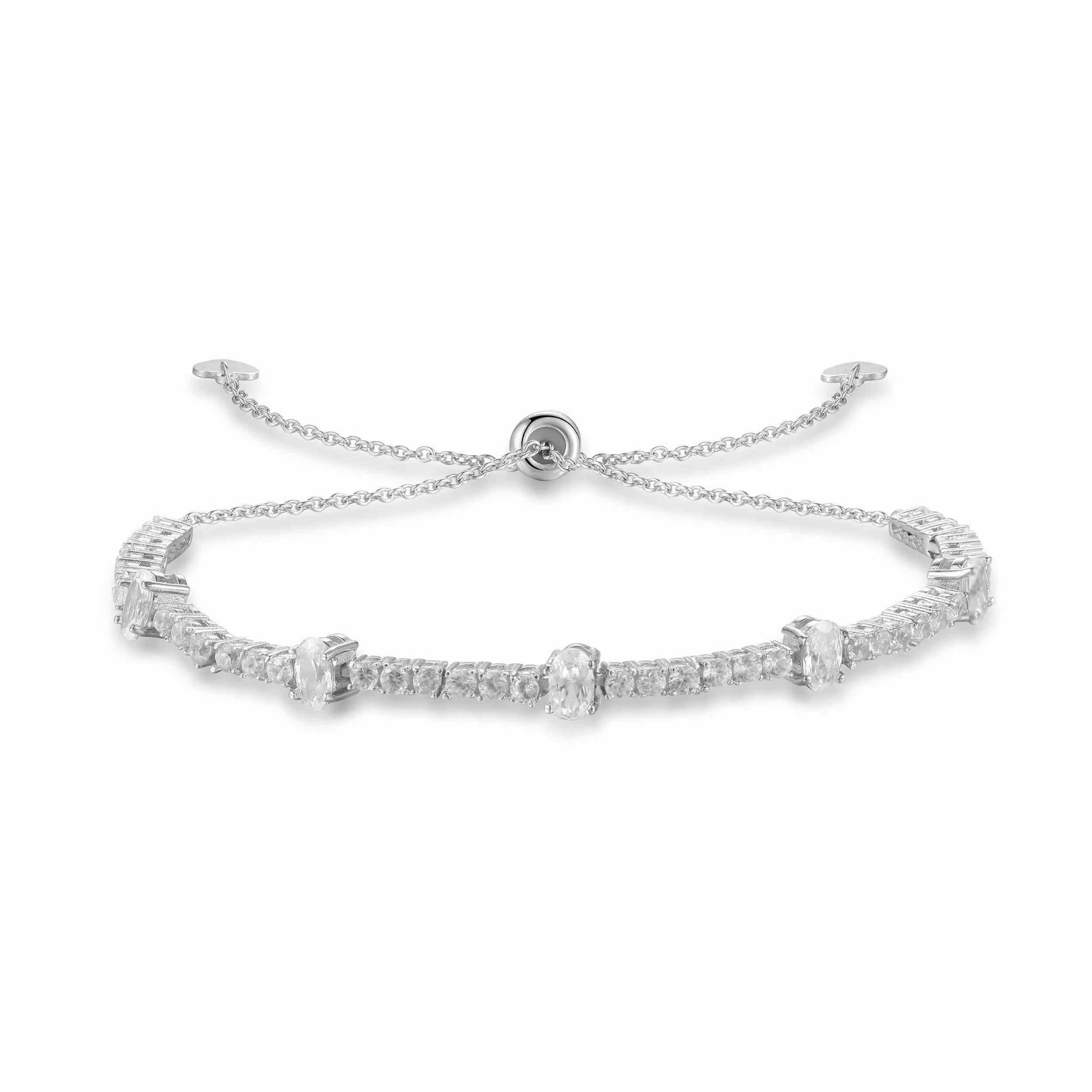 White Zircon Adjustable Bracelet