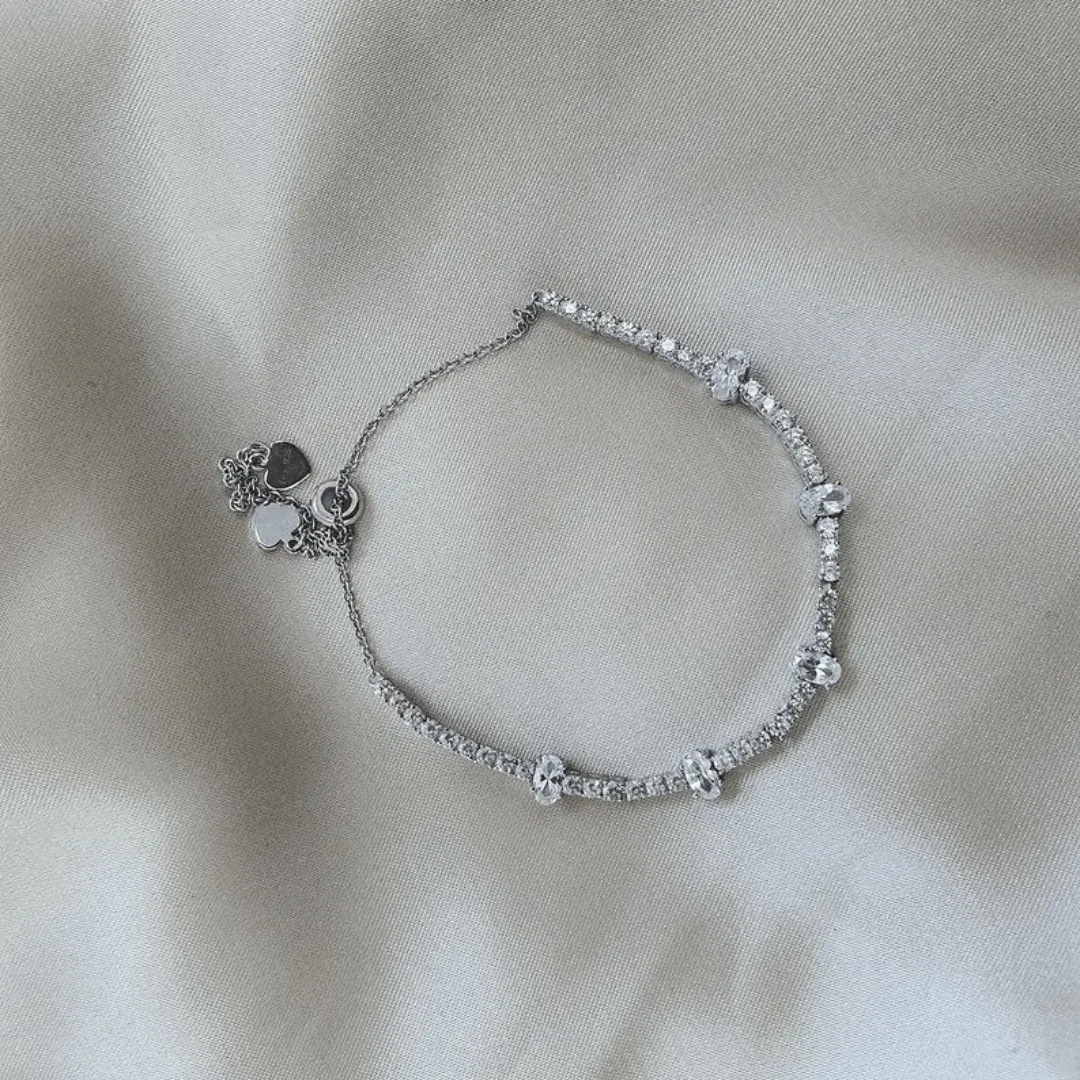 White Zircon Adjustable Bracelet