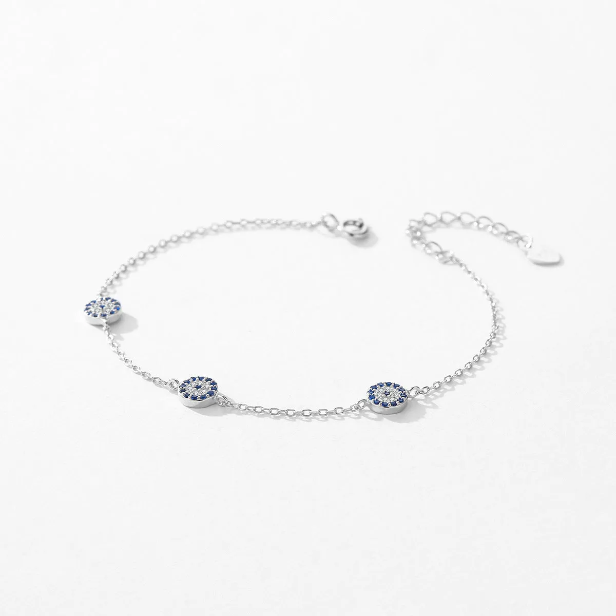 Women's Sterling Silver Blue Zircon Bracelet - Trendy Everyday Genie Collection